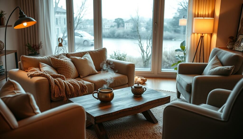 cozy living furniture arrangement